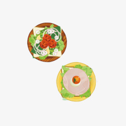 西餐蔬菜沙拉手绘画片素材