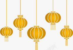 金色春节灯笼装饰素材