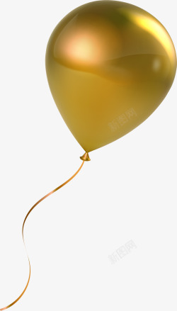 简约气球金色简约漂浮气球高清图片