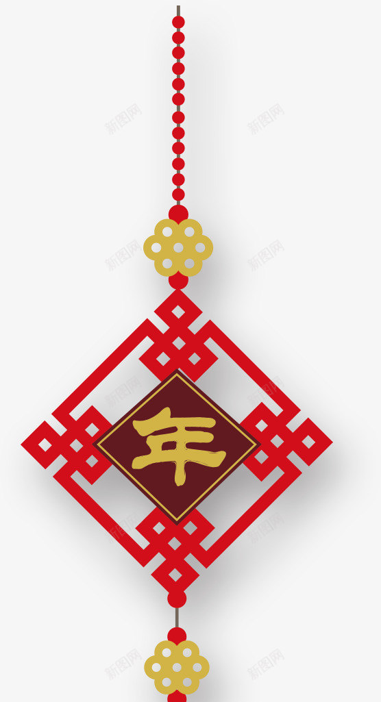 红色中国风新年挂件png免抠素材_88icon https://88icon.com 中国结 新年 新年挂件 新春 春节 春节挂饰 红色挂件