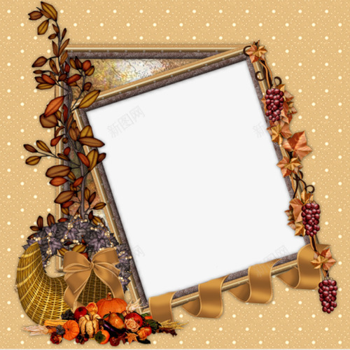 秋季丰收相框png免抠素材_88icon https://88icon.com 典雅 方形 相框素材 秋季