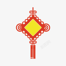 红色春节中国结元素矢量图素材