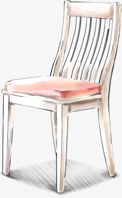 手绘粉色漫画椅子素材