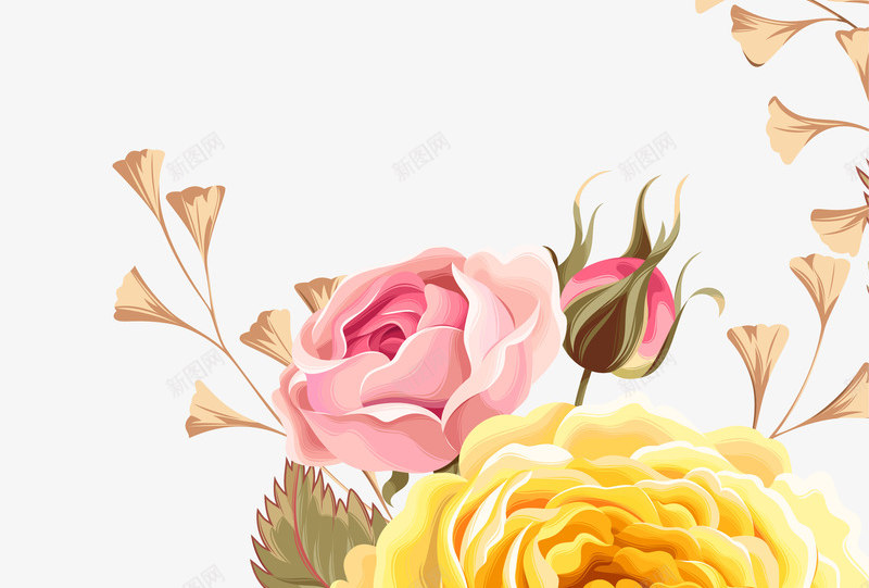 黄色美丽花朵蜜蜂png免抠素材_88icon https://88icon.com 免抠PNG 文艺 清新 美丽 花朵 蜜蜂 装饰图案 黄色