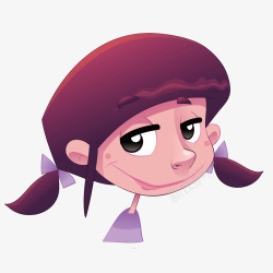 儿童卡通紫色女士头像矢量图素材