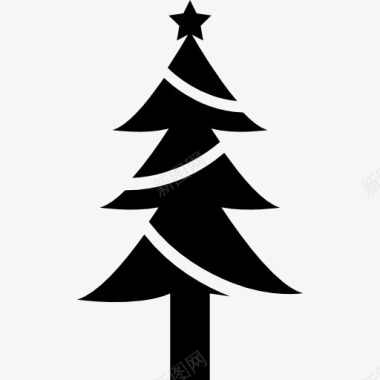 圣诞雪松树圣诞树图标图标