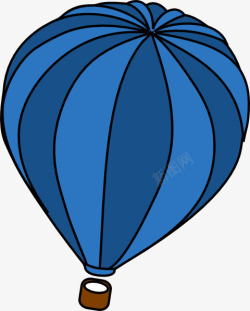 蓝色漂浮的热气球素材