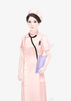 粉色护士服女孩素材