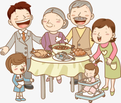 家庭吃饭一家人吃年夜饭高清图片