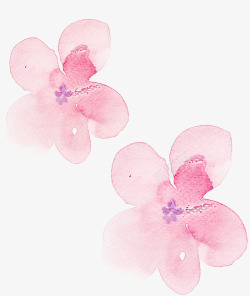 粉色水彩漂浮晕染花朵素材