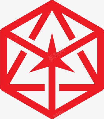 创意立体手绘logo红色几何标志装饰图案矢量图图标图标