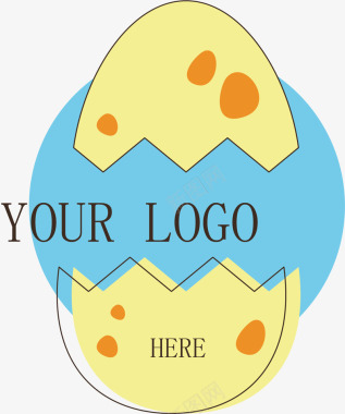 鸡蛋破碎的黄色鸡蛋壳矢量图图标图标