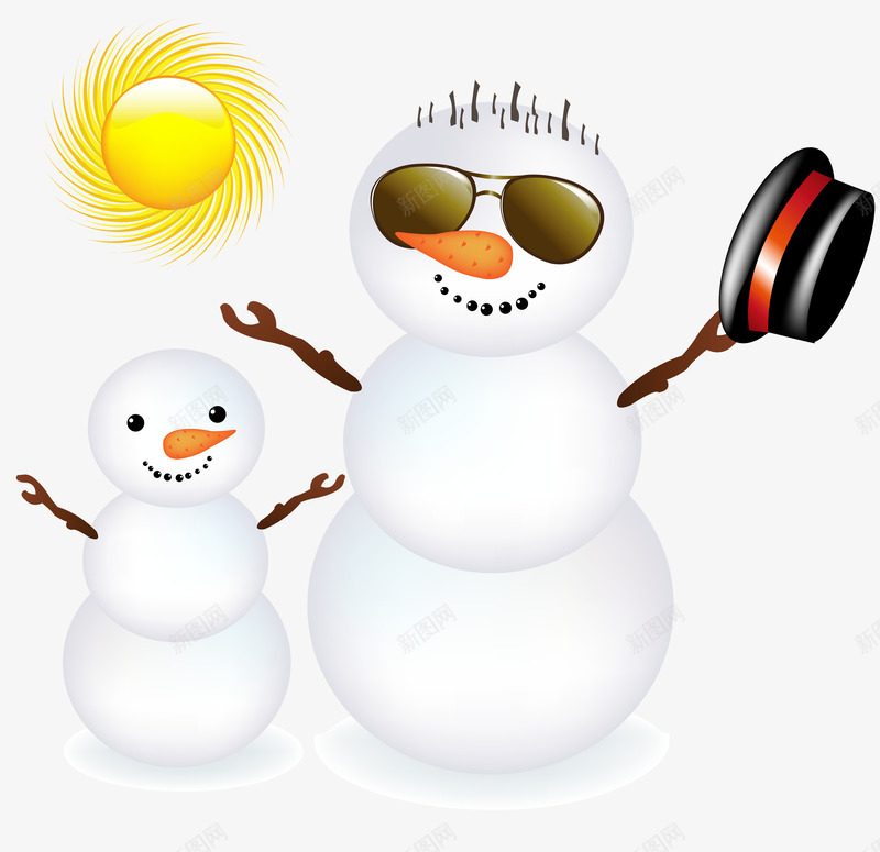 父子雪人大图png免抠素材_88icon https://88icon.com png png图片 免抠 免抠素材 太阳 父子 雪人