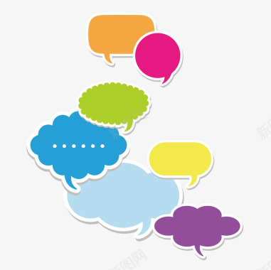 对话框素材五颜六色的对话泡泡图标图标