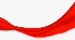 红色手绘丝带年会装饰素材