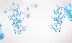蓝色雪花树装饰素材