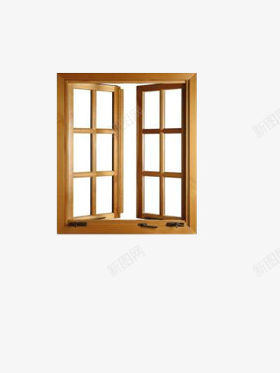 木窗户png免抠素材_88icon https://88icon.com 双开窗户 家具 家庭装饰品 打开 木制品