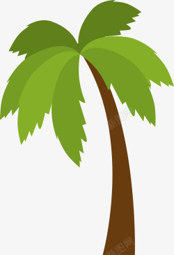 绿色卡通椰树素材