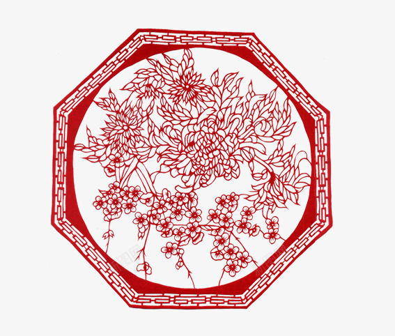 菊花剪纸png免抠素材_88icon https://88icon.com 中国风 剪纸 剪纸花 新年素材 春节 红色 节日素材