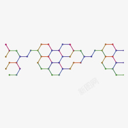 彩色六边形格子网格矢量图素材