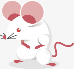 长尾巴动物可爱的白色小老鼠矢量图高清图片