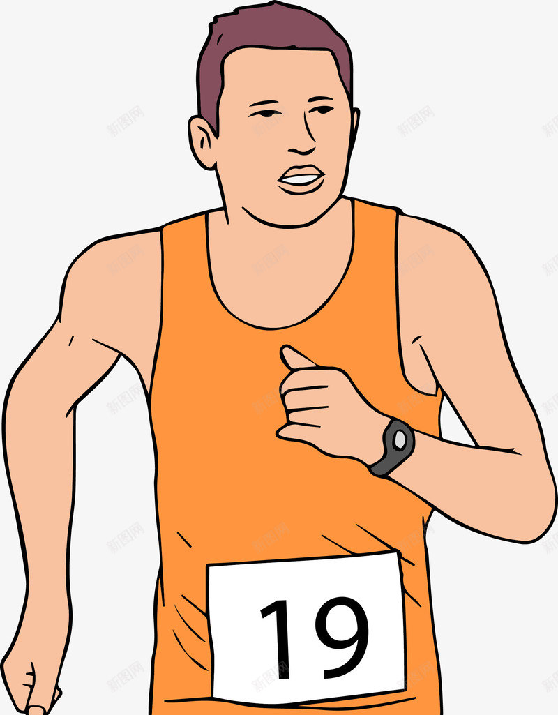 马拉松慢跑的卡通男人png免抠素材_88icon https://88icon.com 卡通男人 慢跑的男人 跑步比赛 运动 锻炼 马拉松