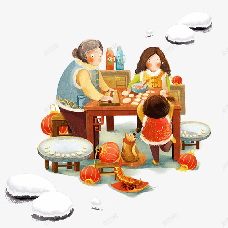 幸福一家人psd免抠素材_88icon https://88icon.com 一家人 包饺子 厨房 奶奶 妈妈 幸福 幸福一家人 春节 春节包饺子 温馨