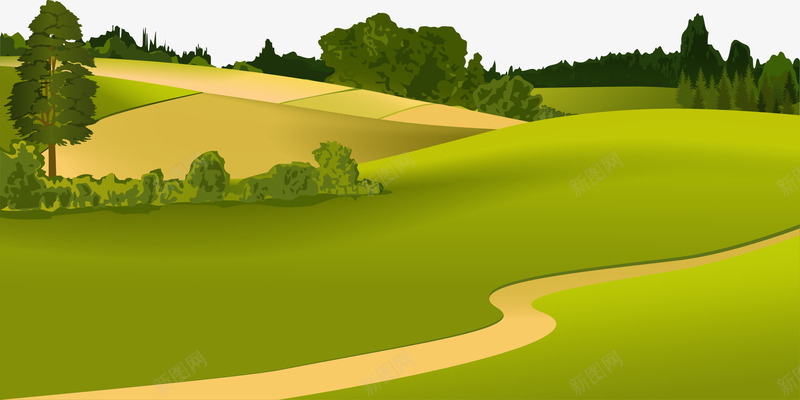 绿色家园插图矢量图ai免抠素材_88icon https://88icon.com 山脉 平坦 春天 春天的花朵 景观 环境 百合 绿色家园 自然 蝴蝶 长椅 矢量图