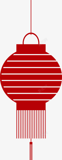 红色简约中国风灯笼素材