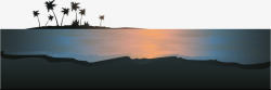 日落时分的海滩夕阳岛屿素材