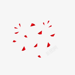 红色心形几何悬浮素材