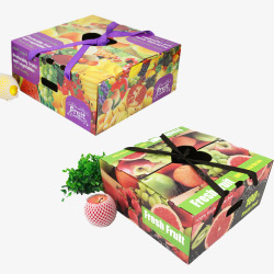 脐橙包装两款水果通用包装盒高清图片