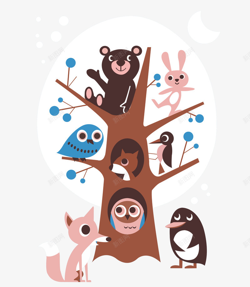 树洞与动物png免抠素材_88icon https://88icon.com 动物 卡通 树洞 生态 自然