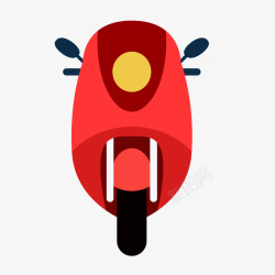 红色女士代步车电动车矢量图素材