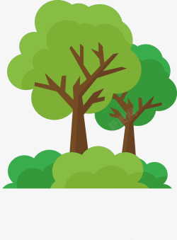 绿色大树插画矢量图素材