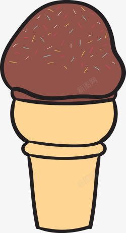 卡通巧克力冰淇淋图矢量图素材