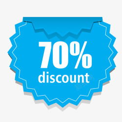 蓝色的促销标签矢量图素材