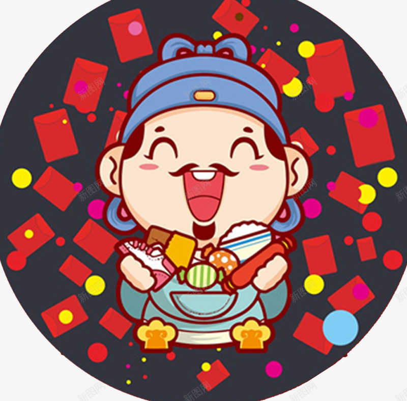 2018新年派红包卡通插画psd免抠素材_88icon https://88icon.com 2018 传统文化 元宝 卡通 戊戌年 插画 新年 新年财神 春节 狗年 神仙 神明 红包 过年 送福 门神