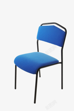 蓝色手绘铁丝靠背椅素材