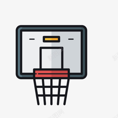 运动会徽卡通运动篮球架标图P矢量图图标图标