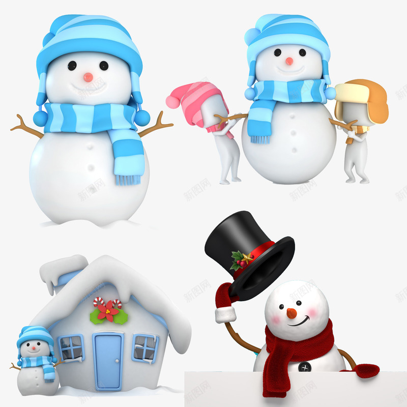 卡通戴帽子围巾雪人png免抠素材_88icon https://88icon.com png图片 png图片素材 免费png 卡通圣诞节素材 卡通雪人 围巾 帽子 房屋