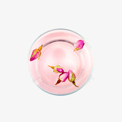 产品实物玻璃碗粉色茶桃花茶素材