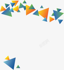 彩色漂浮三角花纹矢量图素材
