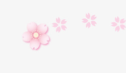 粉色春季漂浮花朵素材