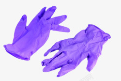 紫色褶皱的橡胶手套实物素材