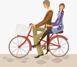 骑自行车的情侣素材