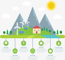 自然能源自然能源信息图表矢量图高清图片