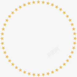 五角星漂浮素材黄色星星圆圈高清图片