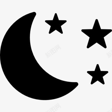 梦幻星空夜Moon和星星图标图标