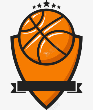 手绘篮球徽章手绘篮球标志图标图标